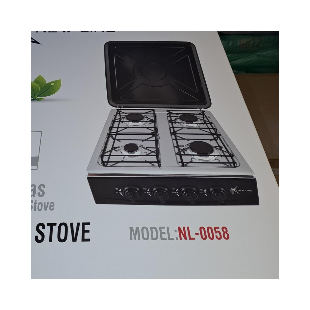 Cocina a Gas con Tapa de Acero 4 Platos