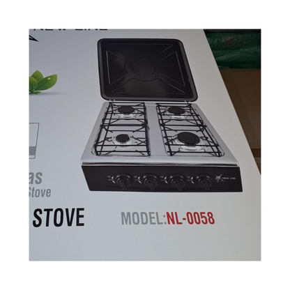 Cocina a Gas con Tapa de Acero 4 Platos